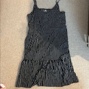 Qearal Black and White Striped Top